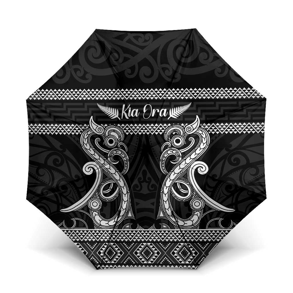 Kia Ora New Zealand Umbrella Maori Language Week Pango Taniko Motif - Vibe Hoodie