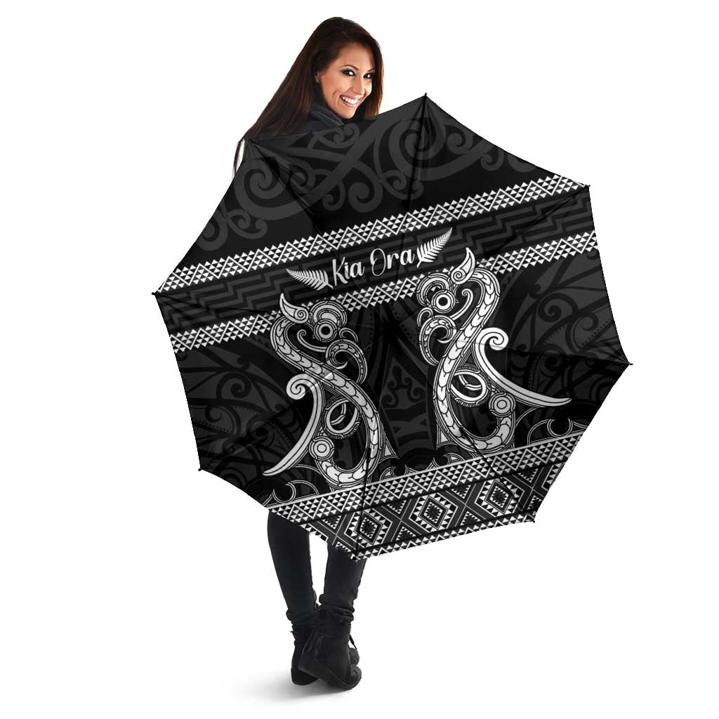 Kia Ora New Zealand Umbrella Maori Language Week Pango Taniko Motif - Vibe Hoodie