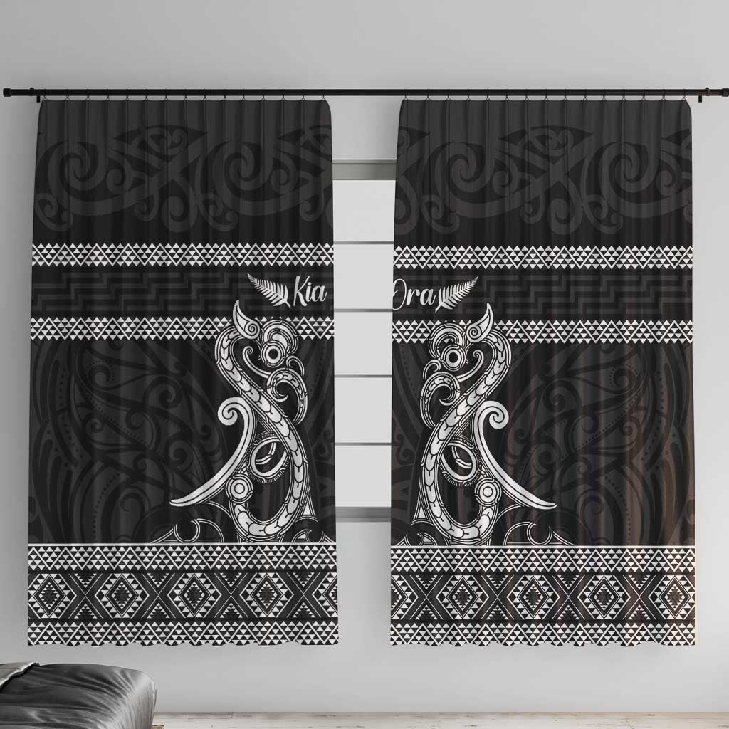 Kia Ora New Zealand Window Curtain Maori Language Week Pango Taniko Motif - Vibe Hoodie