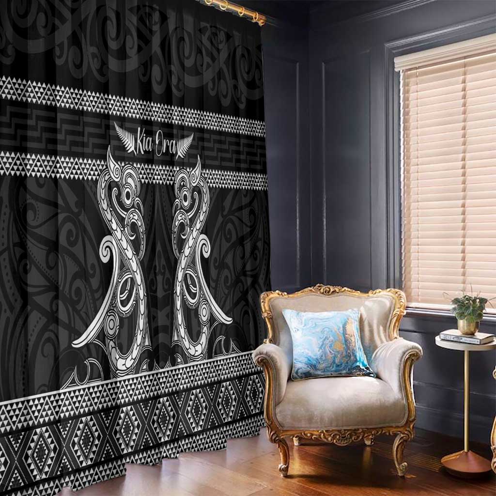 Kia Ora New Zealand Window Curtain Maori Language Week Pango Taniko Motif - Vibe Hoodie