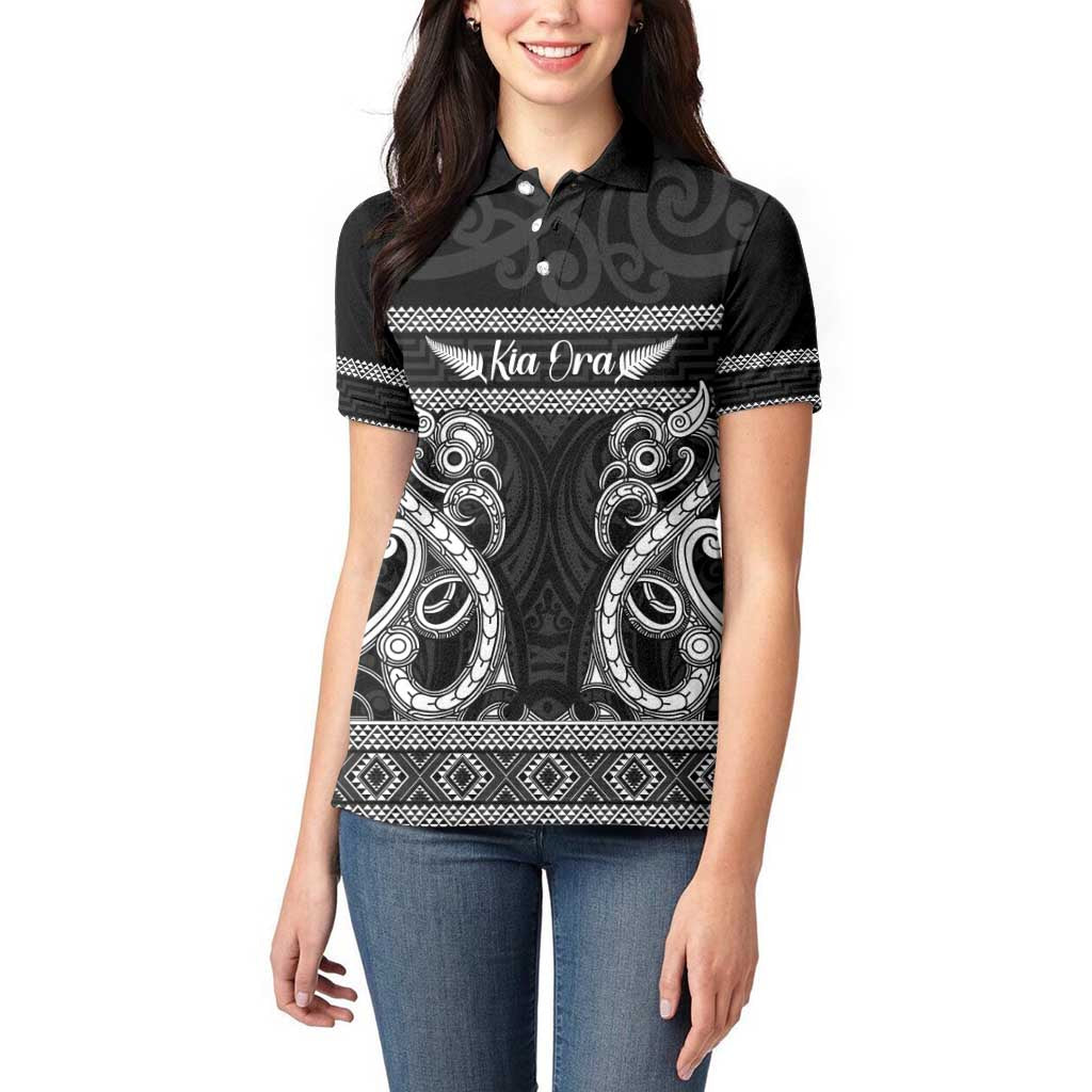 Kia Ora New Zealand Women Polo Shirt Maori Language Week Pango Taniko Motif - Vibe Hoodie
