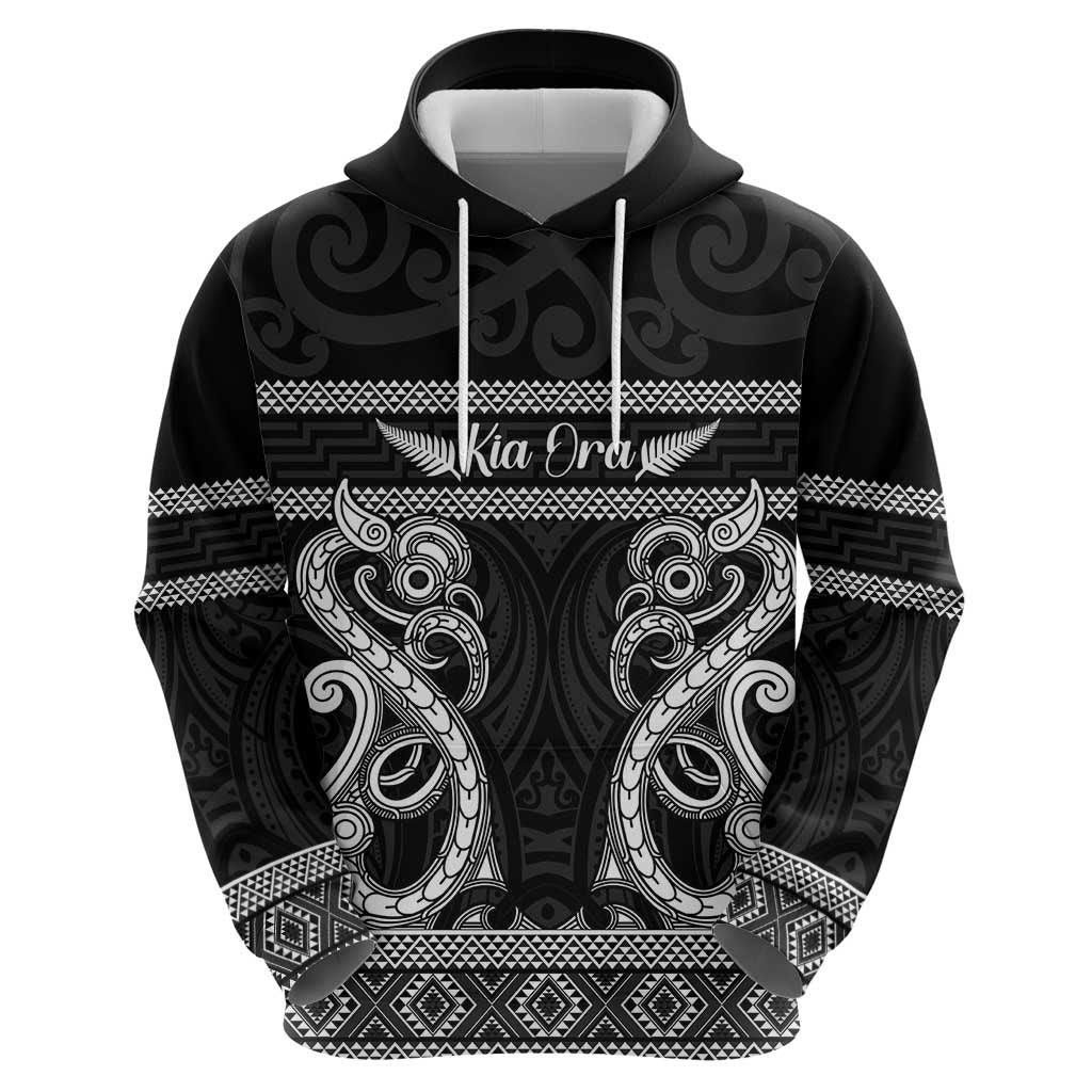 Kia Ora New Zealand Zip Hoodie Maori Language Week Pango Taniko Motif - Vibe Hoodie