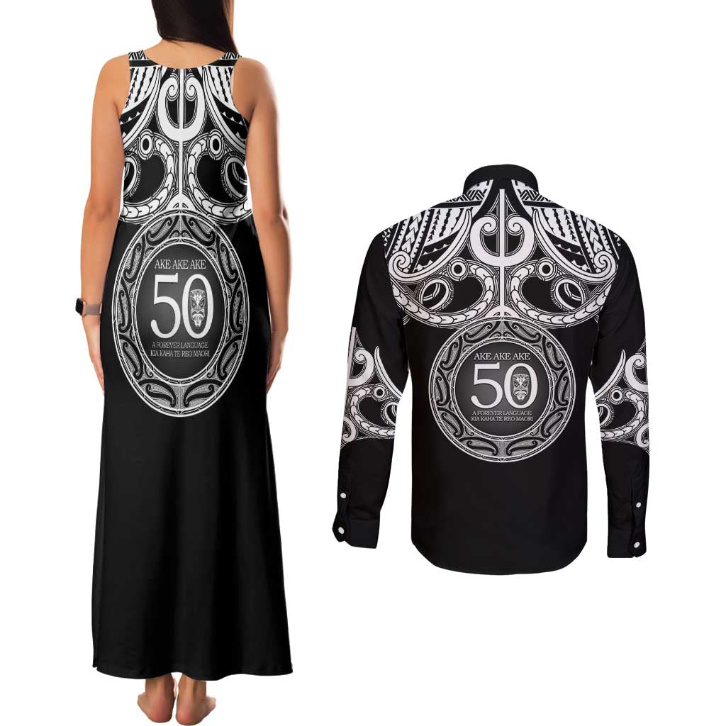 Kia Kaha Te Reo Maori New Zealand Couples Matching Tank Maxi Dress and Long Sleeve Button Shirt 50th Anniversary Ake Ake Ake - Vibe Hoodie