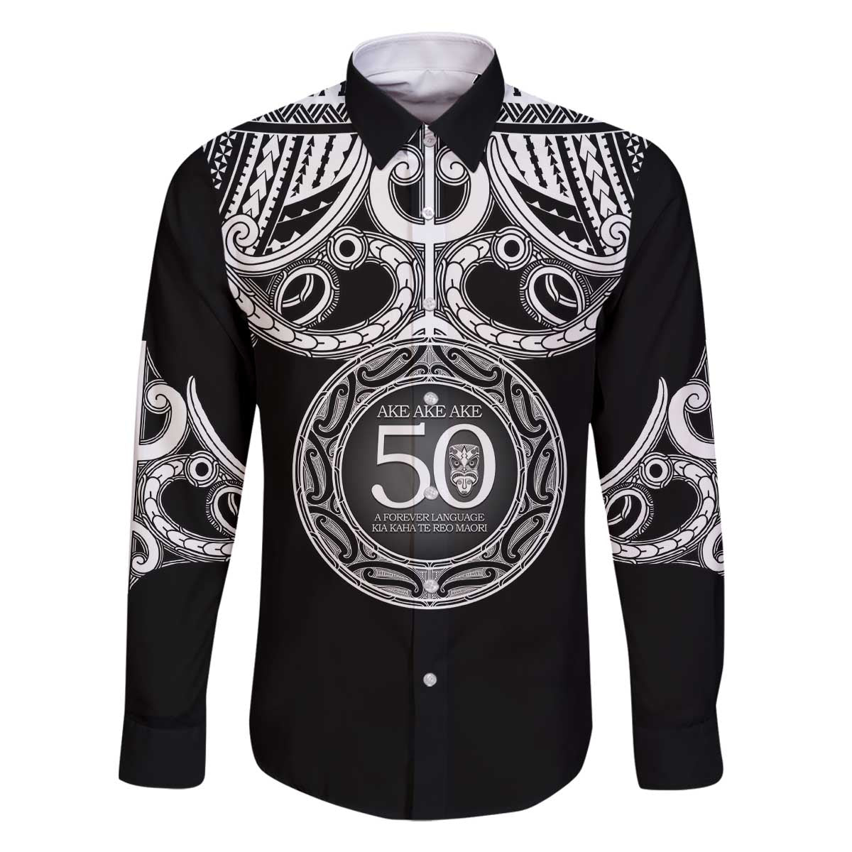 Kia Kaha Te Reo Maori New Zealand Family Matching Off The Shoulder Long Sleeve Dress and Hawaiian Shirt 50th Anniversary Ake Ake Ake - Vibe Hoodie