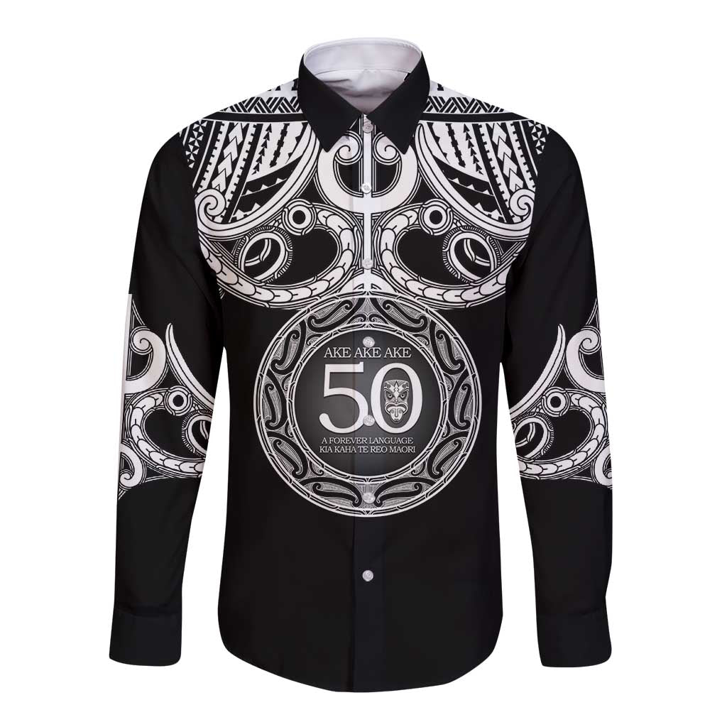 Kia Kaha Te Reo Maori New Zealand Long Sleeve Button Shirt 50th Anniversary Ake Ake Ake - Vibe Hoodie