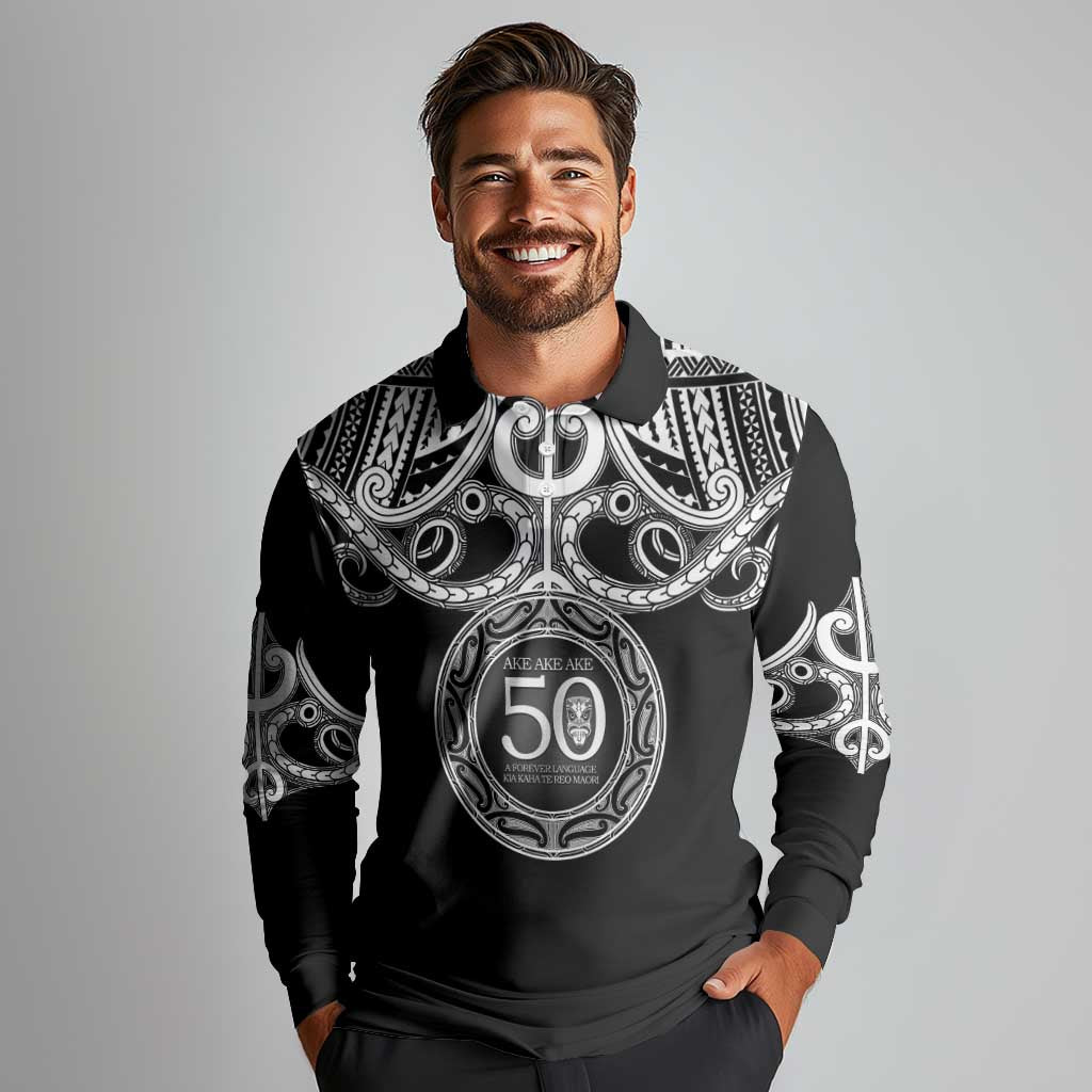 Kia Kaha Te Reo Maori New Zealand Long Sleeve Polo Shirt 50th Anniversary Ake Ake Ake - Vibe Hoodie