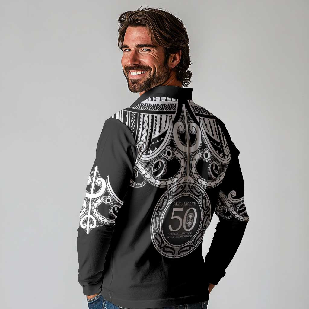 Kia Kaha Te Reo Maori New Zealand Long Sleeve Polo Shirt 50th Anniversary Ake Ake Ake - Vibe Hoodie