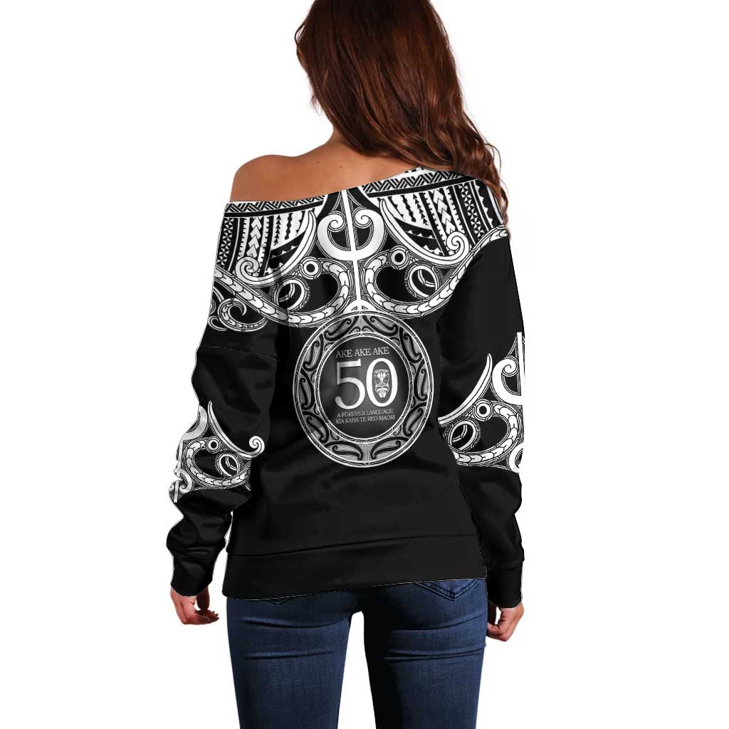 Kia Kaha Te Reo Maori New Zealand Off Shoulder Sweater 50th Anniversary Ake Ake Ake - Vibe Hoodie