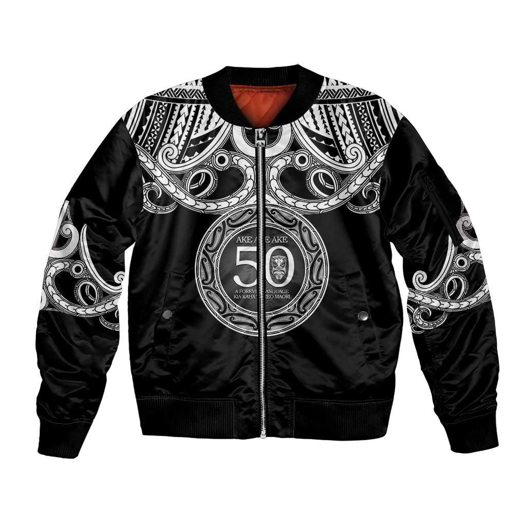 Kia Kaha Te Reo Maori New Zealand Sleeve Zip Bomber Jacket 50th Anniversary Ake Ake Ake - Vibe Hoodie