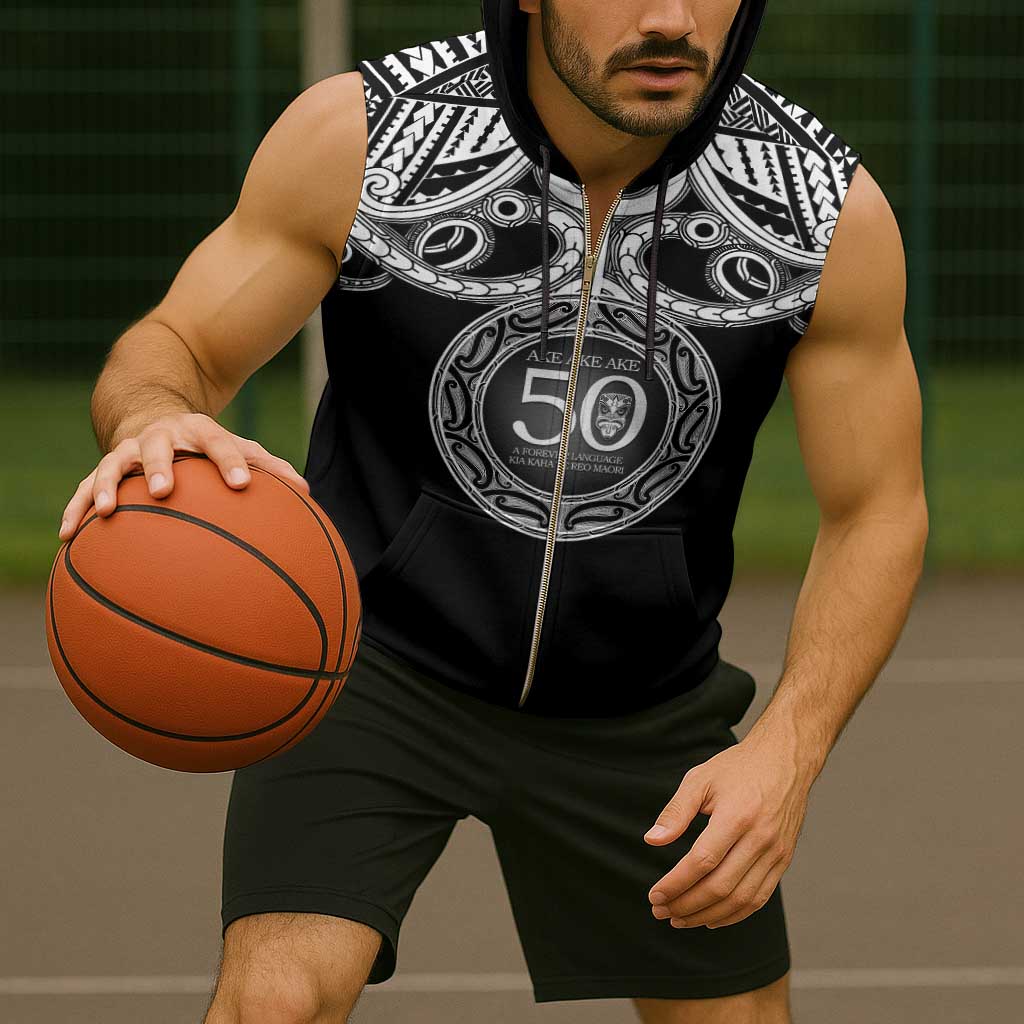 Kia Kaha Te Reo Maori New Zealand Sleeveless Zip Hoodie 50th Anniversary Ake Ake Ake - Vibe Hoodie