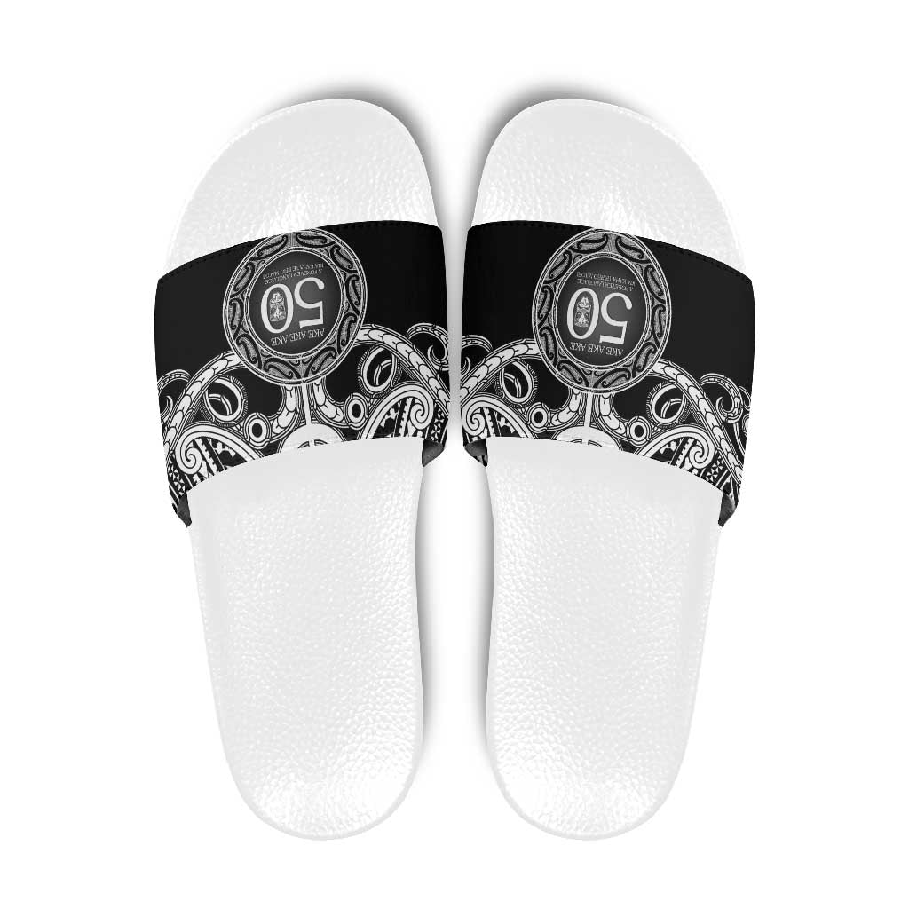 Kia Kaha Te Reo Maori New Zealand Slide Sandals 50th Anniversary Ake Ake Ake - Vibe Hoodie