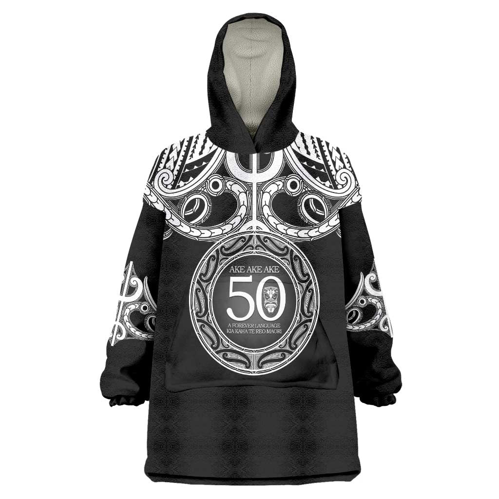 Kia Kaha Te Reo Maori New Zealand Wearable Blanket Hoodie 50th Anniversary Ake Ake Ake - Vibe Hoodie