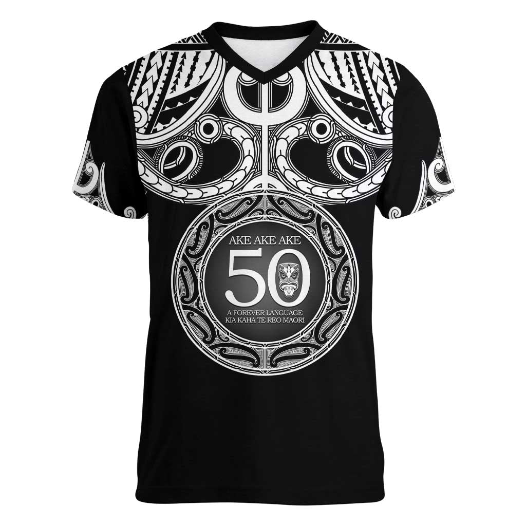 Kia Kaha Te Reo Maori New Zealand Women V-Neck T-Shirt 50th Anniversary Ake Ake Ake - Vibe Hoodie