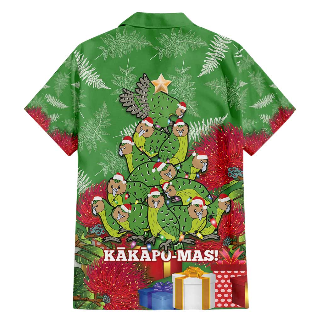 Kakapo New Zealand Christmas Hawaiian Shirt Meri Kirihimete Pohutukawa - Green Color - Vibe Hoodie Shop