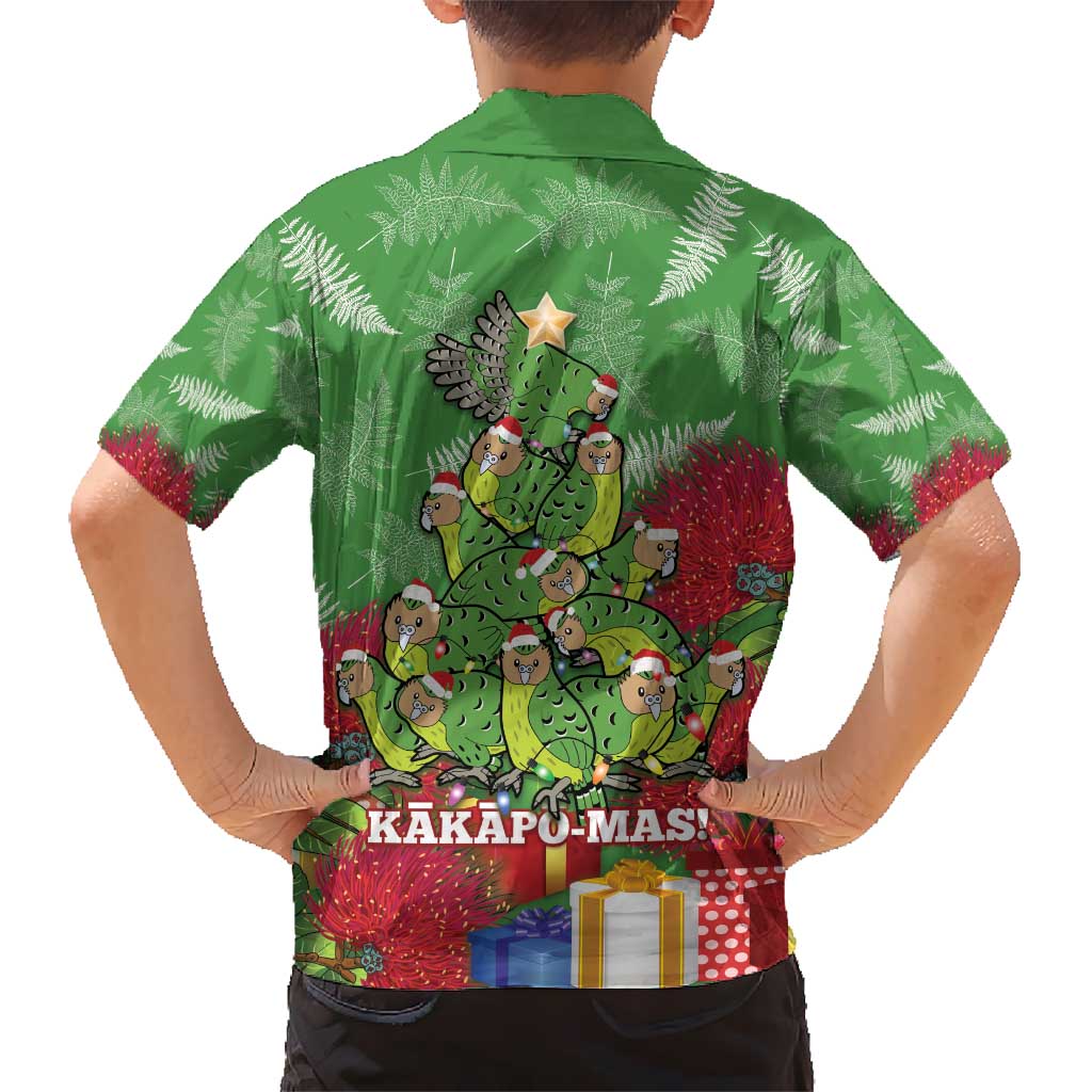 Kakapo New Zealand Christmas Hawaiian Shirt Meri Kirihimete Pohutukawa - Green Color - Vibe Hoodie Shop