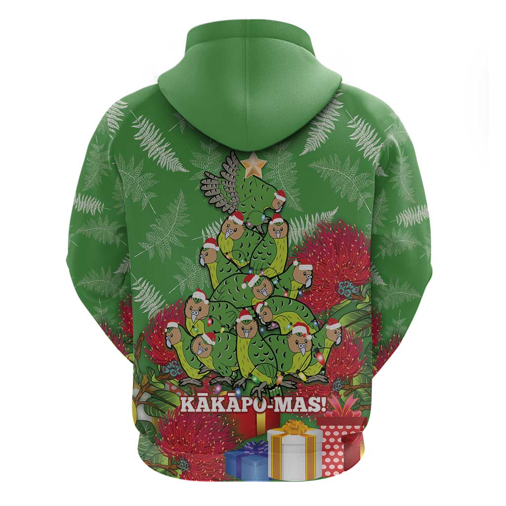 Kakapo New Zealand Christmas Hoodie Meri Kirihimete Pohutukawa - Green Color - Vibe Hoodie Shop