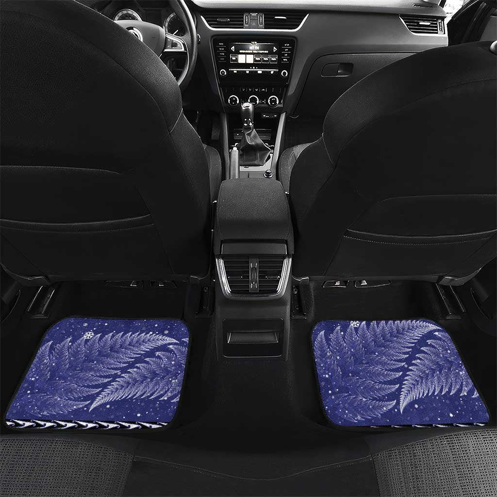 Kiwi New Zealand Christmas Car Mats Meri Kirihimete Silver Fern - Blue Color