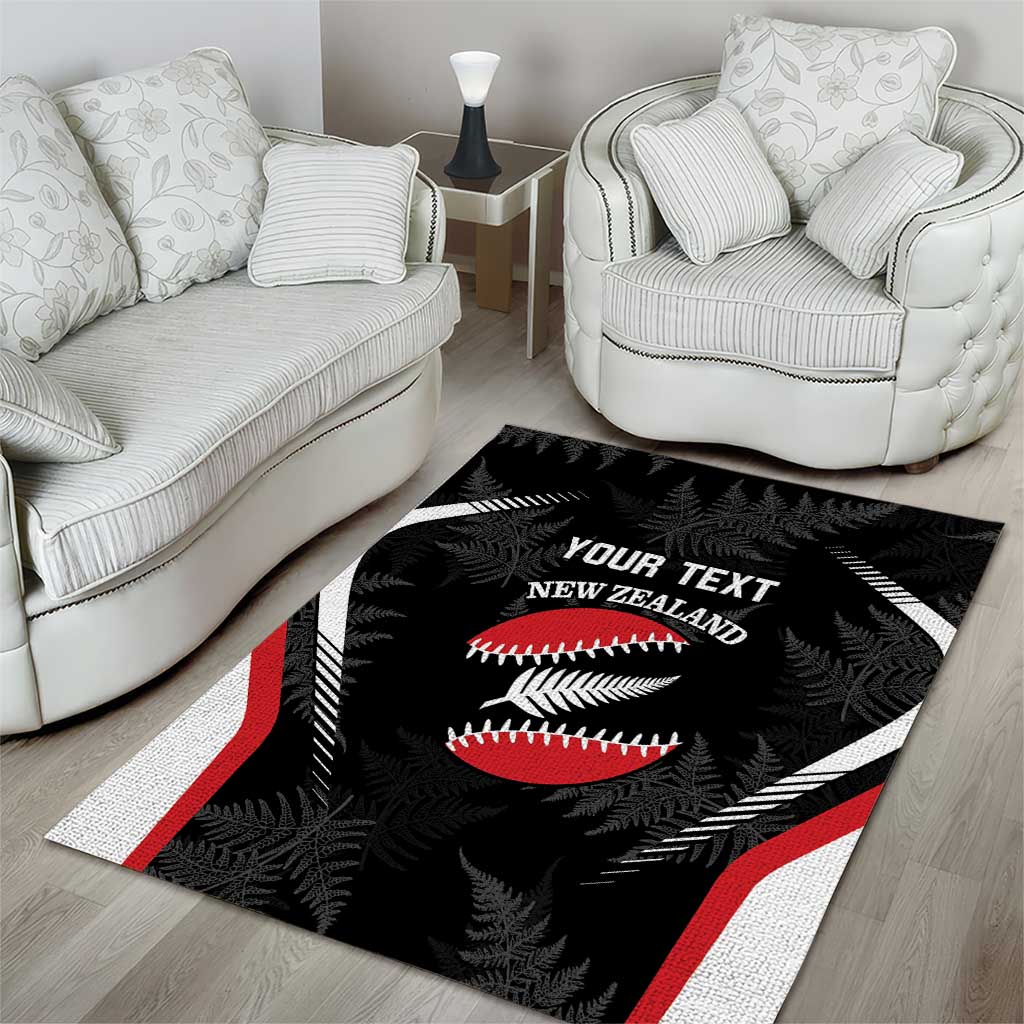 Custom New Zealand Silver Fern Softball Area Rug Go Aotearoa - Vibe Hoodie Shop