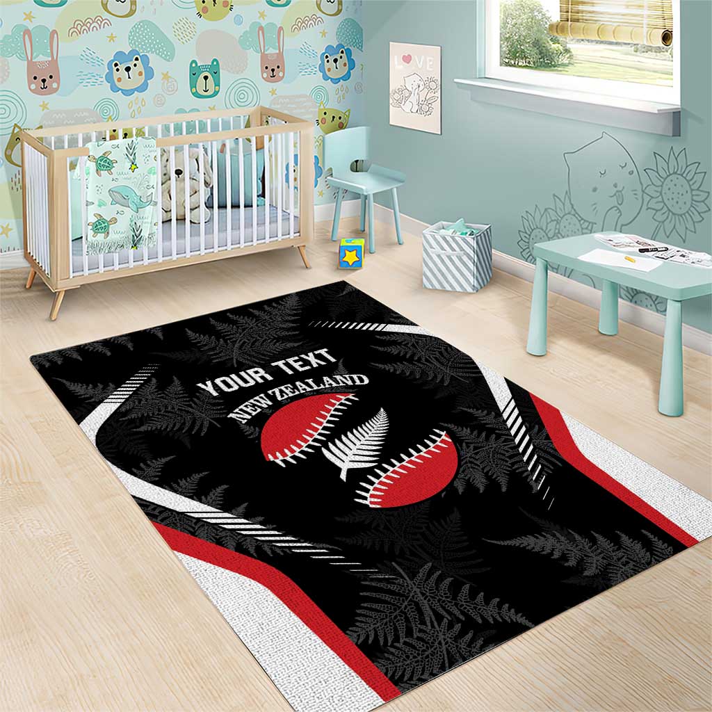 Custom New Zealand Silver Fern Softball Area Rug Go Aotearoa - Vibe Hoodie Shop