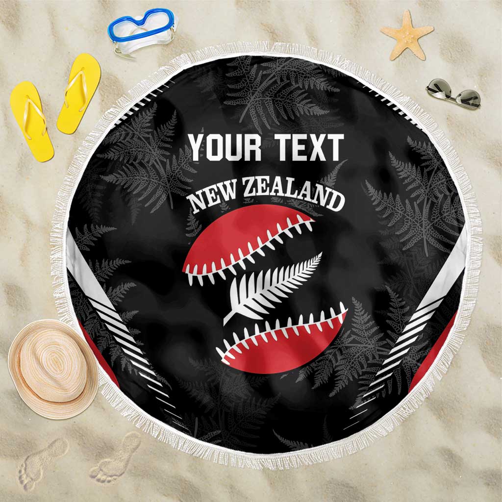 Custom New Zealand Silver Fern Softball Beach Blanket Go Aotearoa