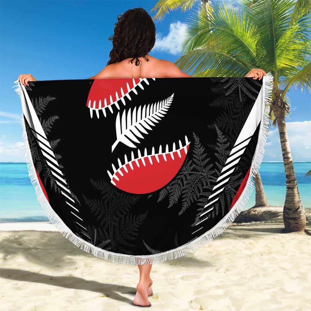 Custom New Zealand Silver Fern Softball Beach Blanket Go Aotearoa