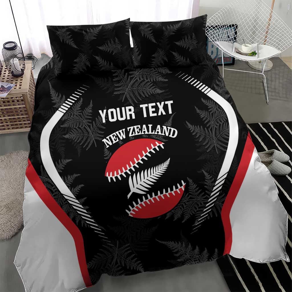 Custom New Zealand Silver Fern Softball Bedding Set Go Aotearoa - Vibe Hoodie Shop