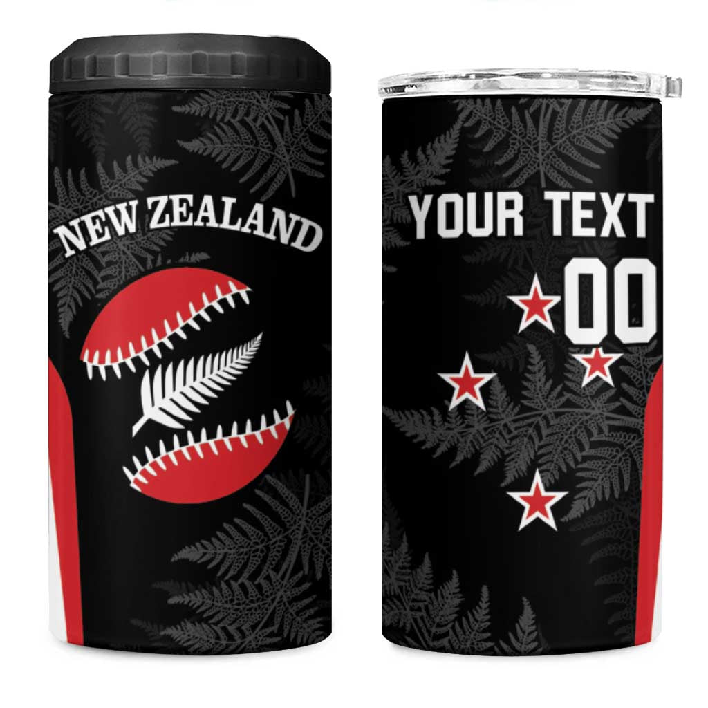 Personalised New Zealand Silver Fern Softball 4 in 1 Can Cooler Tumbler Go Aotearoa LT14