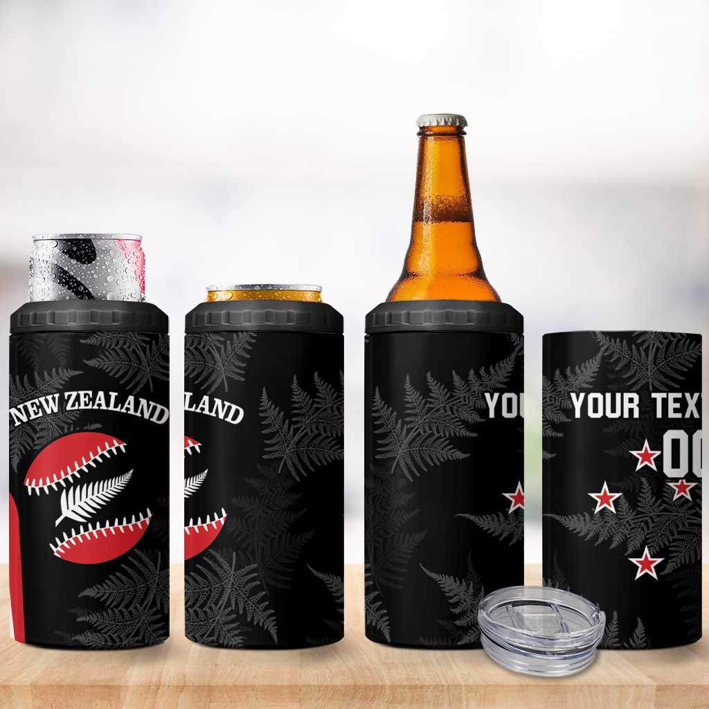 Personalised New Zealand Silver Fern Softball 4 in 1 Can Cooler Tumbler Go Aotearoa LT14