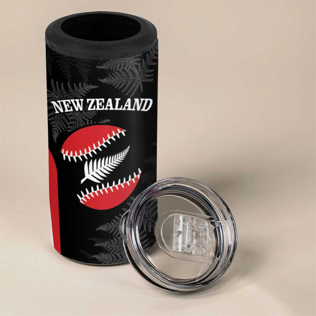 Personalised New Zealand Silver Fern Softball 4 in 1 Can Cooler Tumbler Go Aotearoa LT14