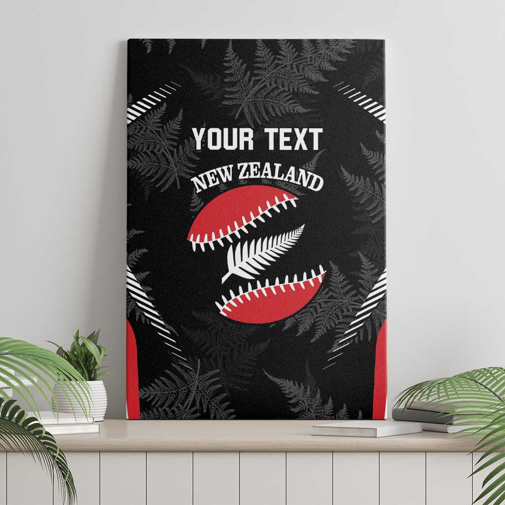 Custom New Zealand Silver Fern Softball Canvas Wall Art Go Aotearoa