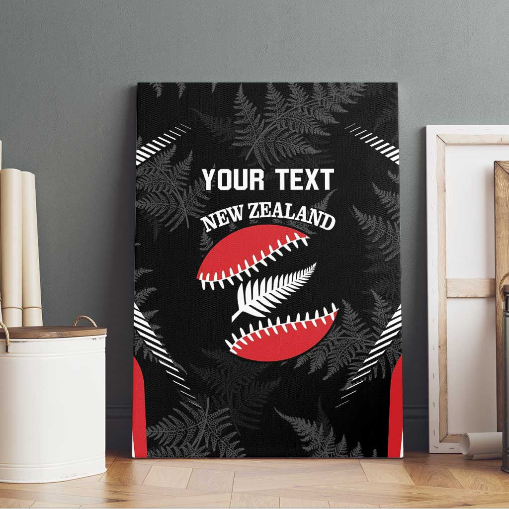 Custom New Zealand Silver Fern Softball Canvas Wall Art Go Aotearoa