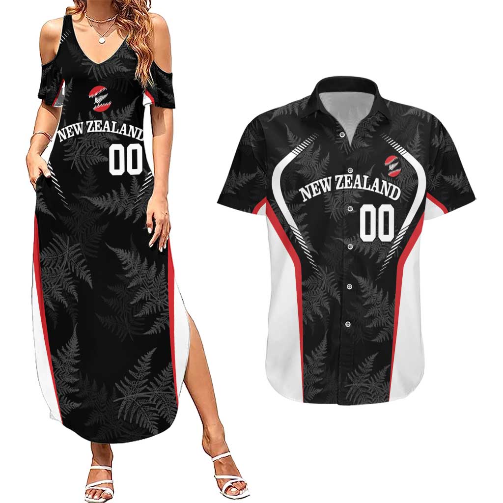 Custom New Zealand Silver Fern Softball Couples Matching Summer Maxi Dress and Hawaiian Shirt Go Aotearoa