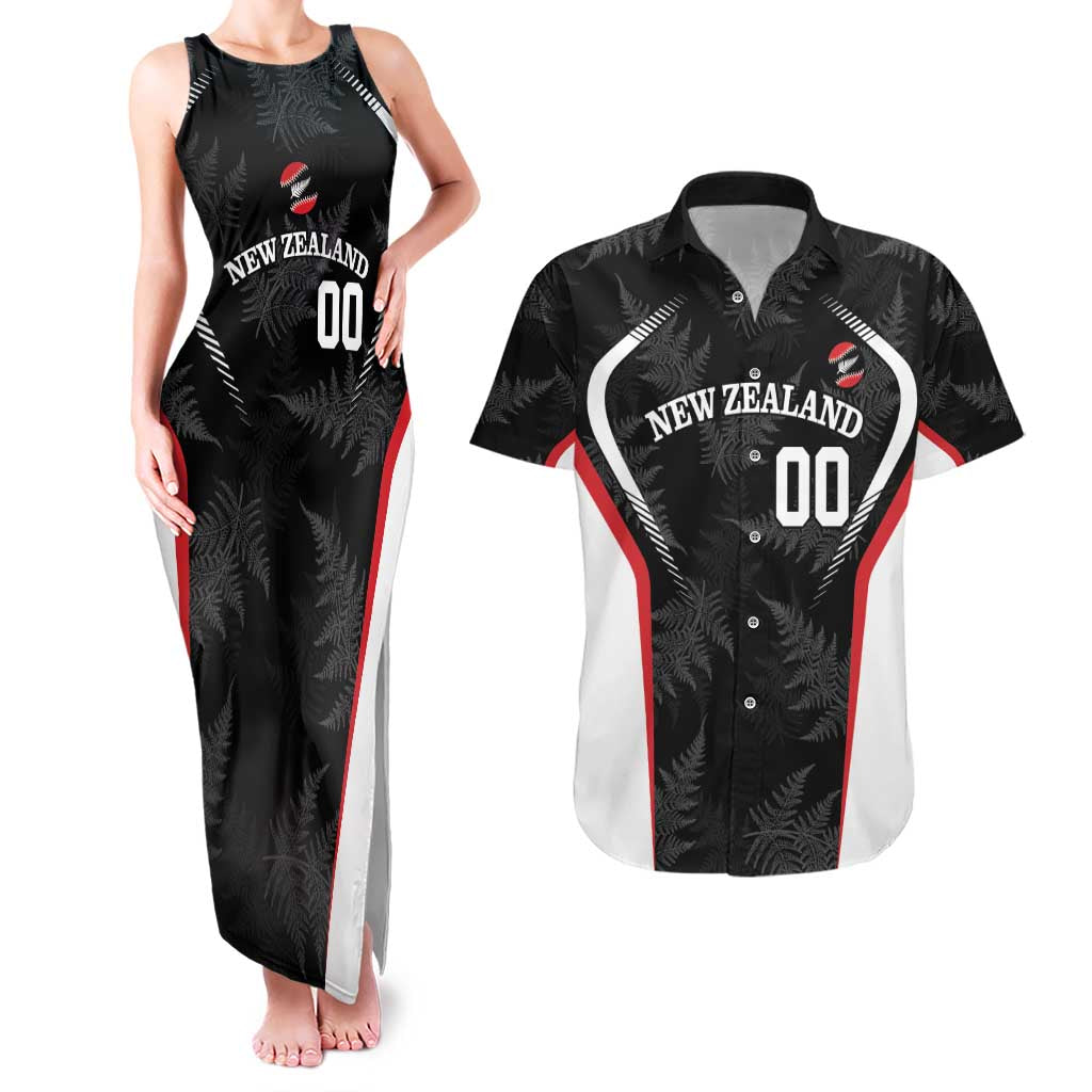 Custom New Zealand Silver Fern Softball Couples Matching Tank Maxi Dress and Hawaiian Shirt Go Aotearoa