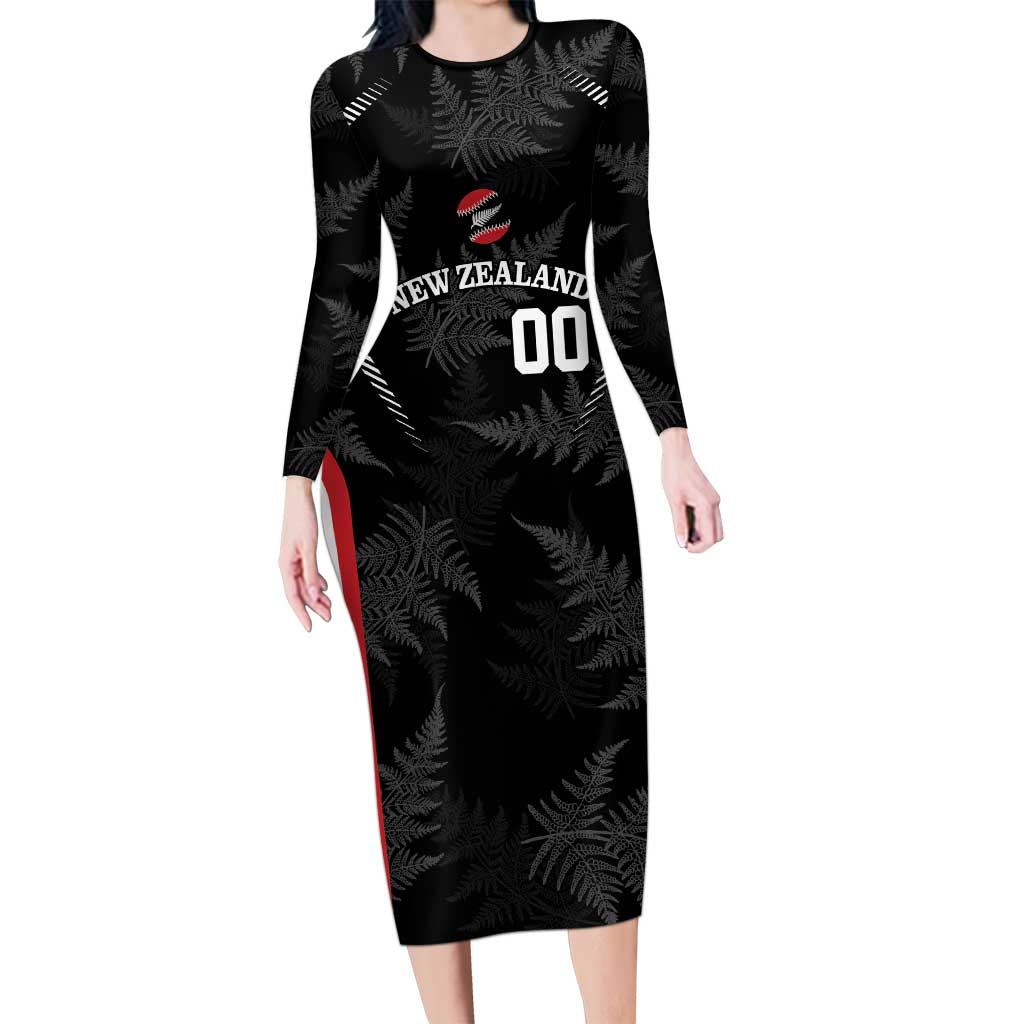 Custom New Zealand Silver Fern Softball Family Matching Long Sleeve Bodycon Dress and Hawaiian Shirt Go Aotearoa