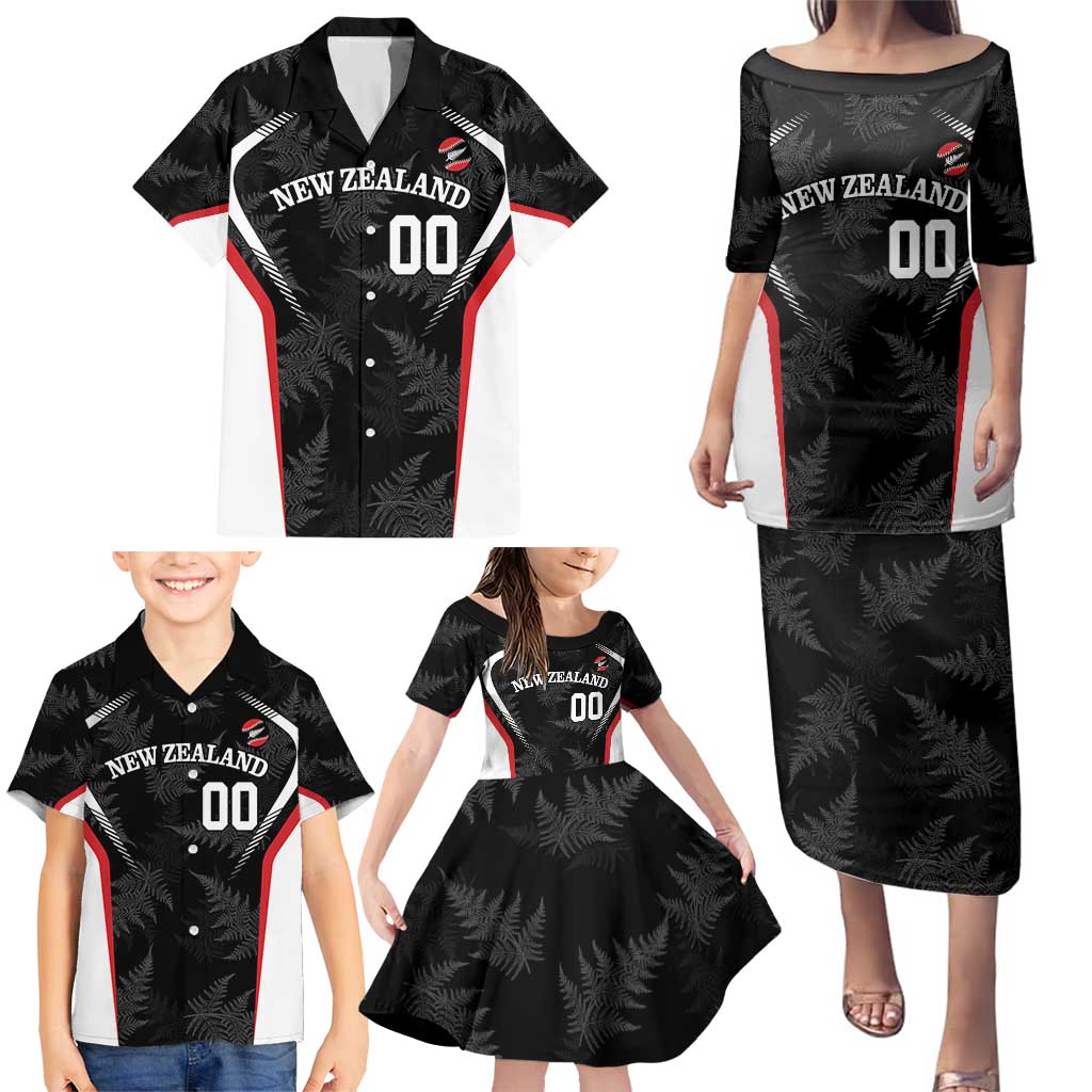 Custom New Zealand Silver Fern Softball Family Matching Puletasi and Hawaiian Shirt Go Aotearoa