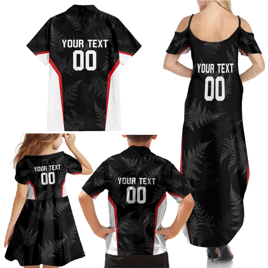 Custom New Zealand Silver Fern Softball Family Matching Summer Maxi Dress and Hawaiian Shirt Go Aotearoa