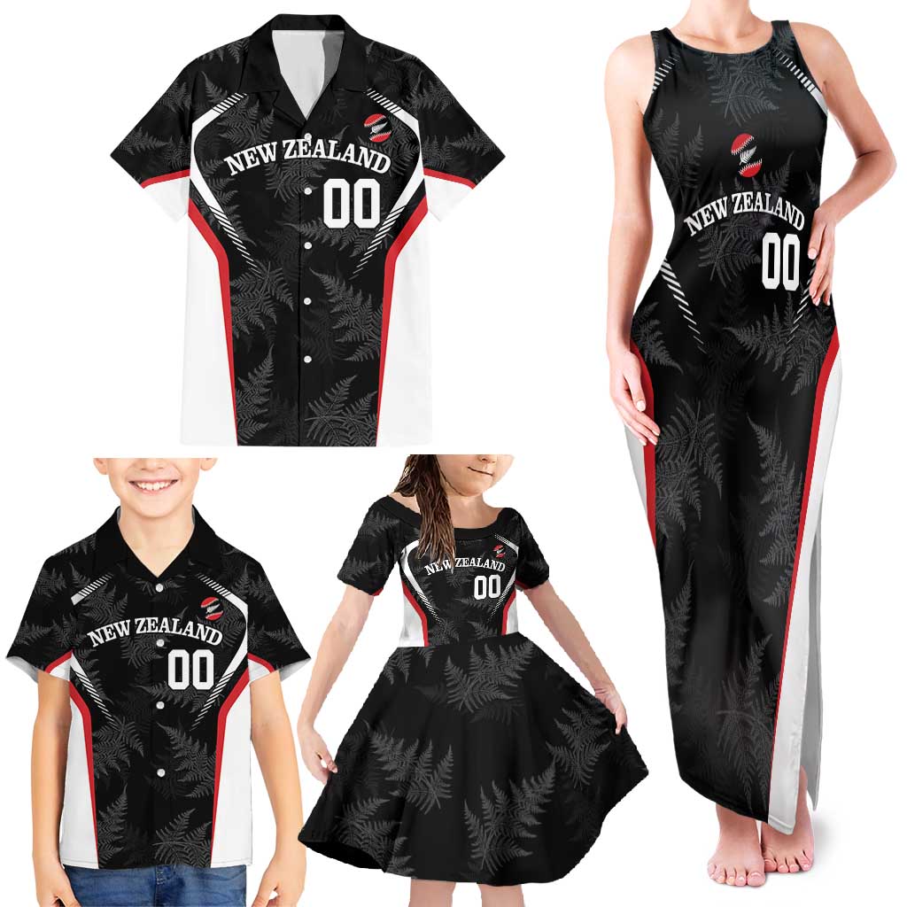 Custom New Zealand Silver Fern Softball Family Matching Tank Maxi Dress and Hawaiian Shirt Go Aotearoa