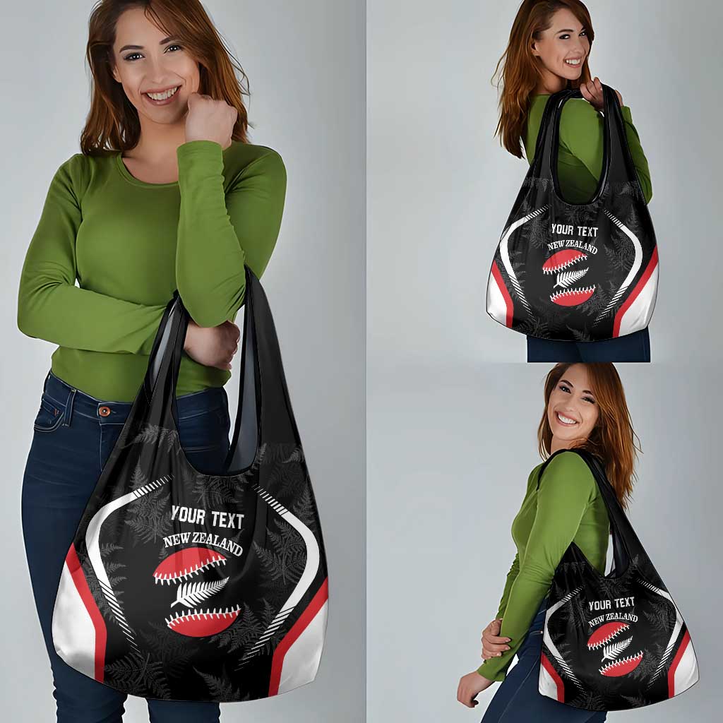 Custom New Zealand Silver Fern Softball Grocery Bag Go Aotearoa