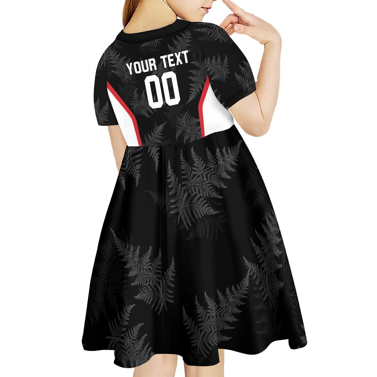 Custom New Zealand Silver Fern Softball Kid Short Sleeve Dress Go Aotearoa - Vibe Hoodie Shop