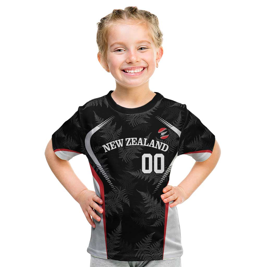 Custom New Zealand Silver Fern Softball Kid T Shirt Go Aotearoa - Vibe Hoodie Shop