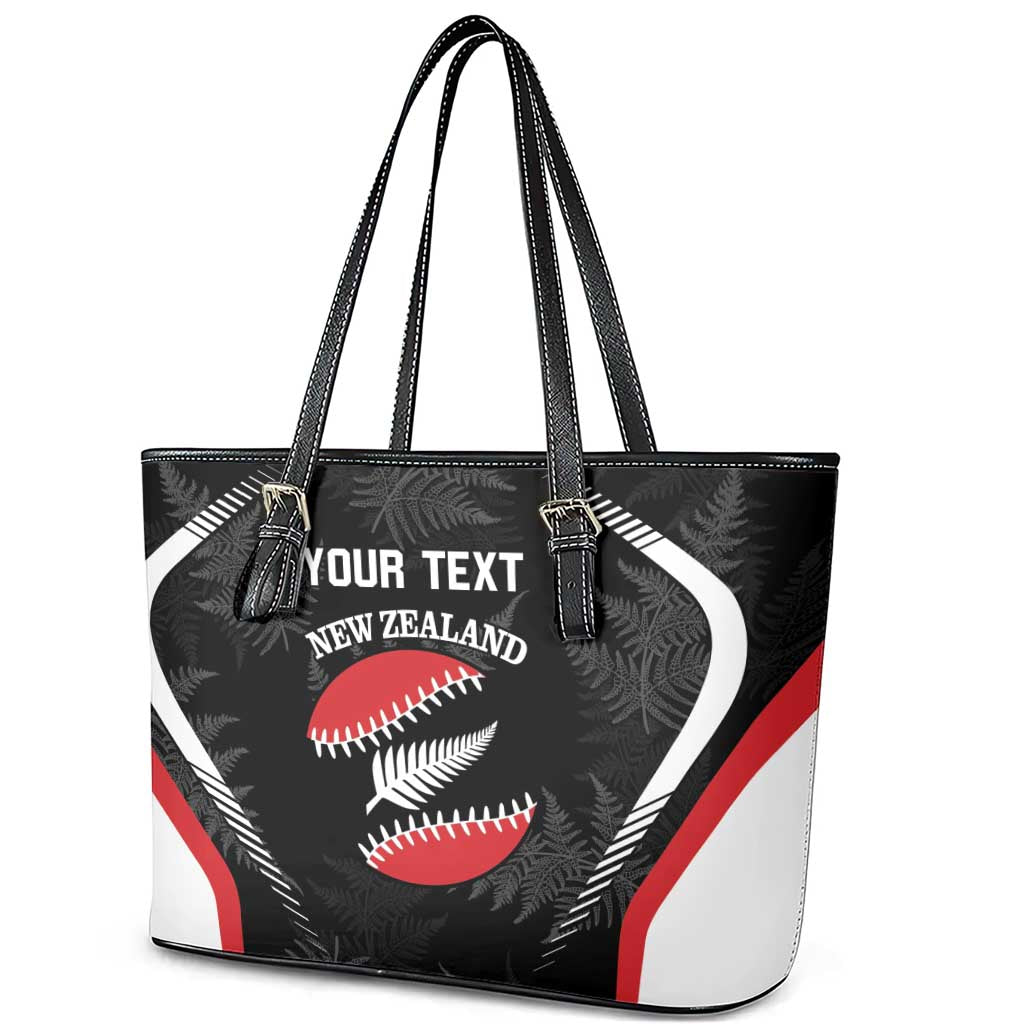 Custom New Zealand Silver Fern Softball Leather Tote Bag Go Aotearoa