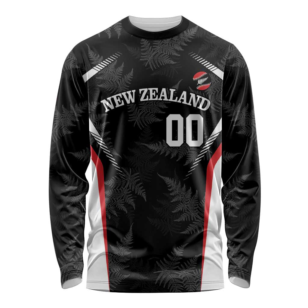 Custom New Zealand Silver Fern Softball Long Sleeve Shirt Go Aotearoa - Vibe Hoodie Shop