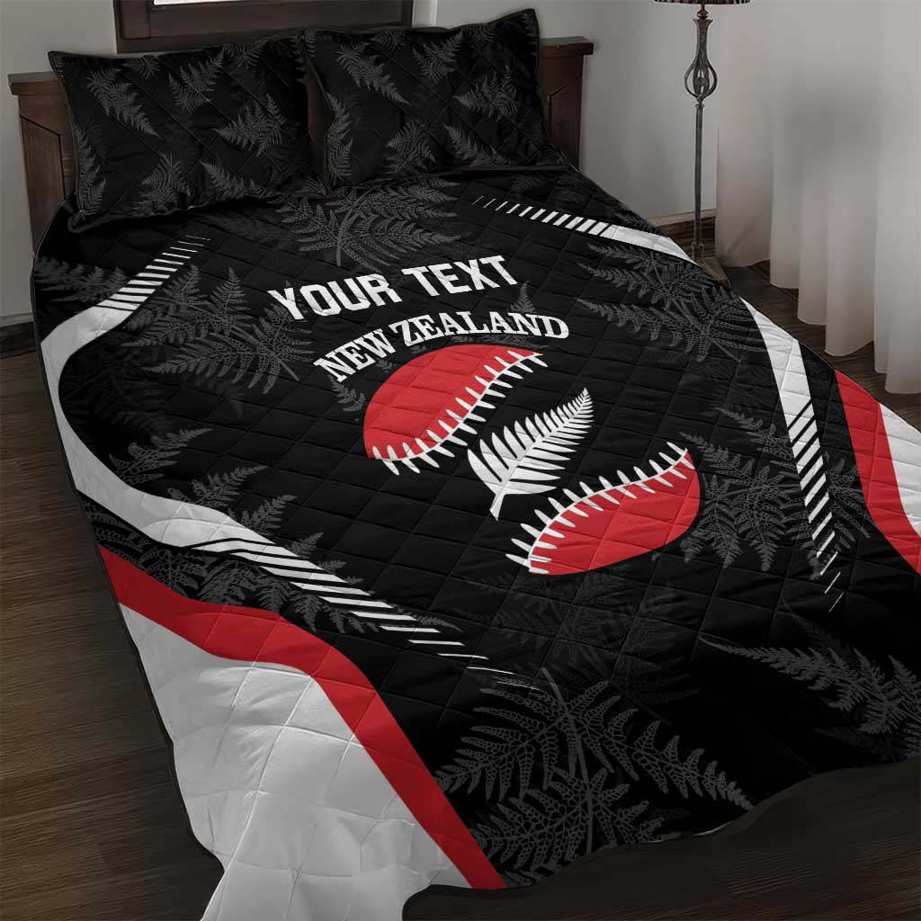 Custom New Zealand Silver Fern Softball Quilt Bed Set Go Aotearoa - Vibe Hoodie Shop