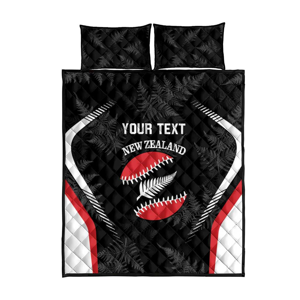 Custom New Zealand Silver Fern Softball Quilt Bed Set Go Aotearoa - Vibe Hoodie Shop