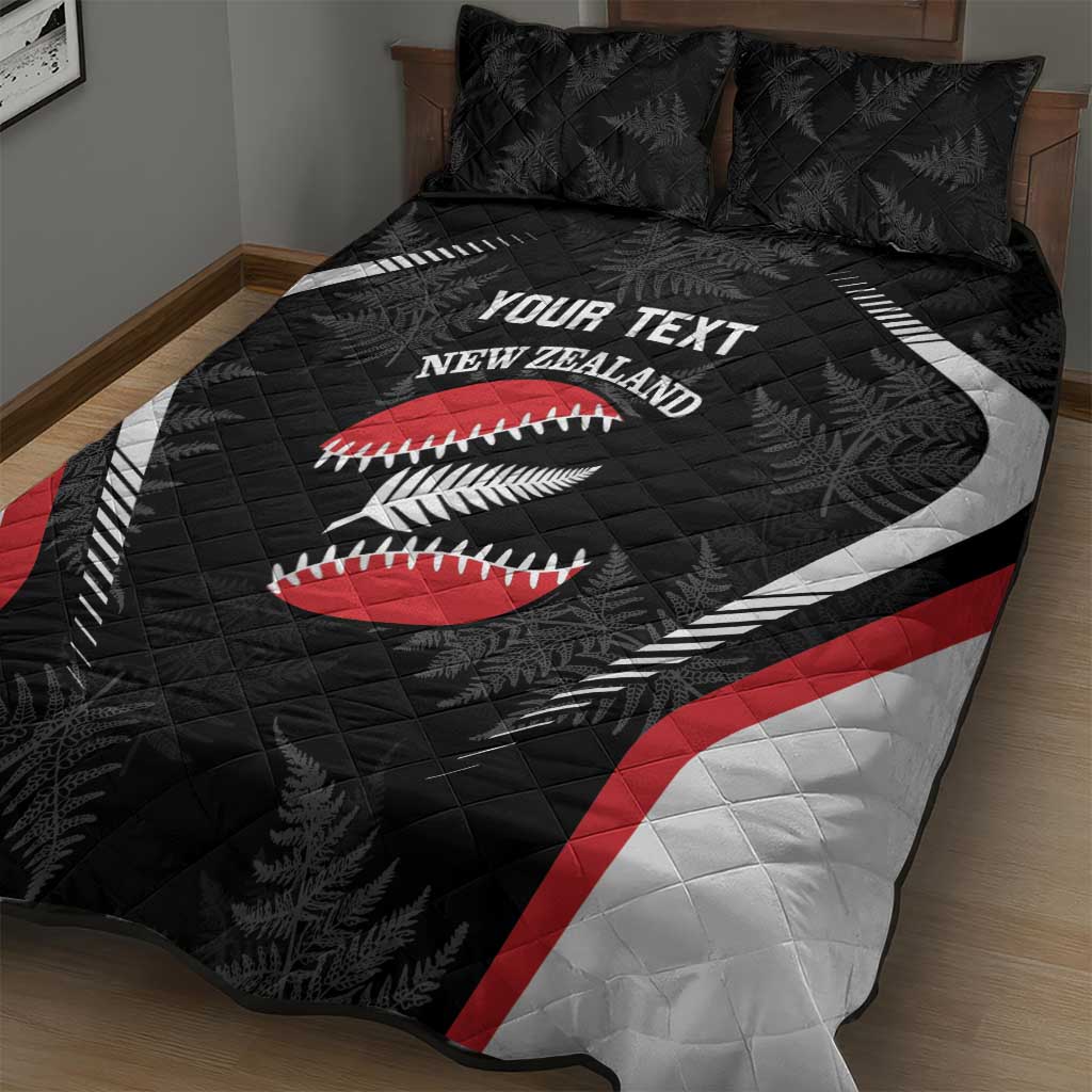 Custom New Zealand Silver Fern Softball Quilt Bed Set Go Aotearoa - Vibe Hoodie Shop