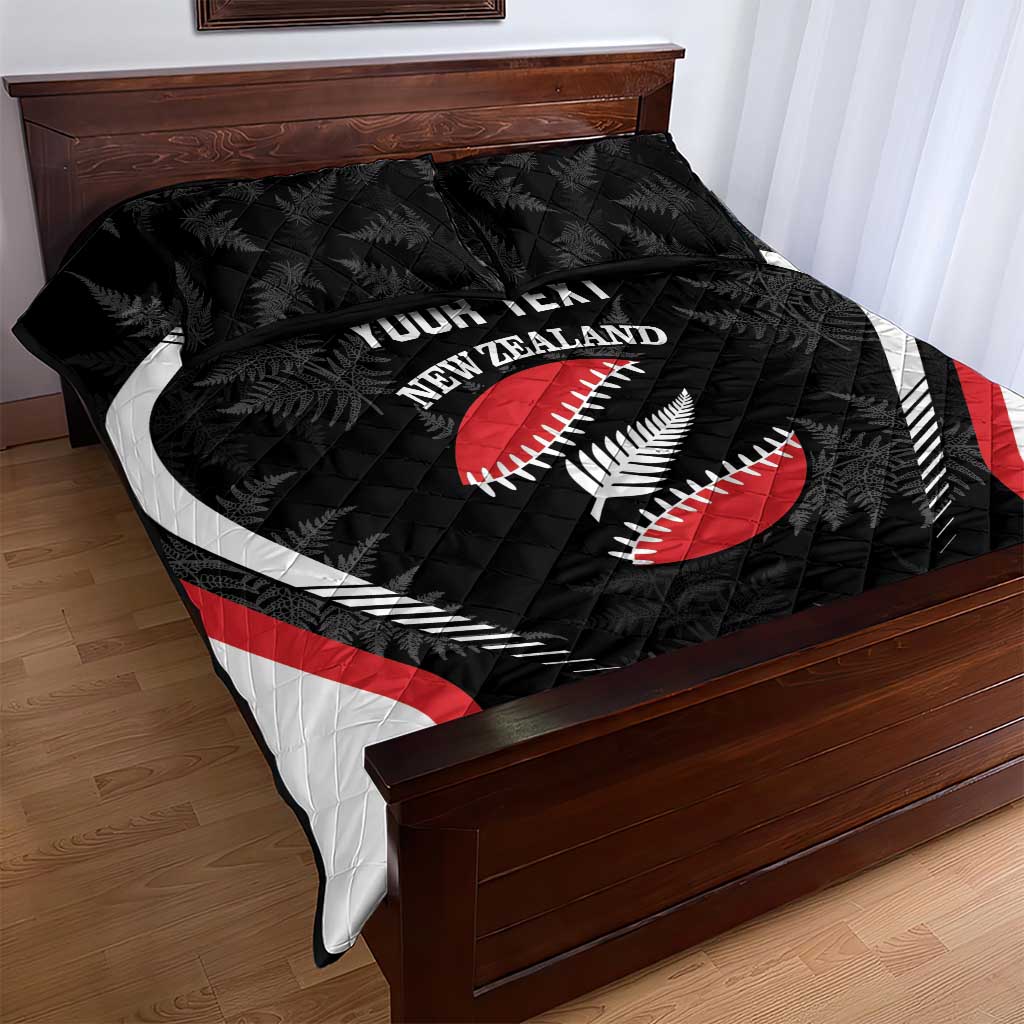 Custom New Zealand Silver Fern Softball Quilt Bed Set Go Aotearoa - Vibe Hoodie Shop