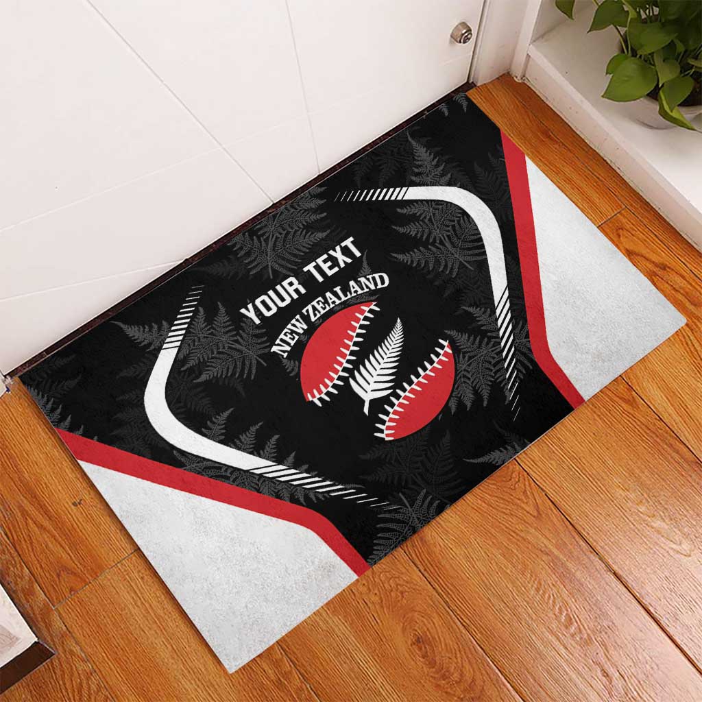 Custom New Zealand Silver Fern Softball Rubber Doormat Go Aotearoa