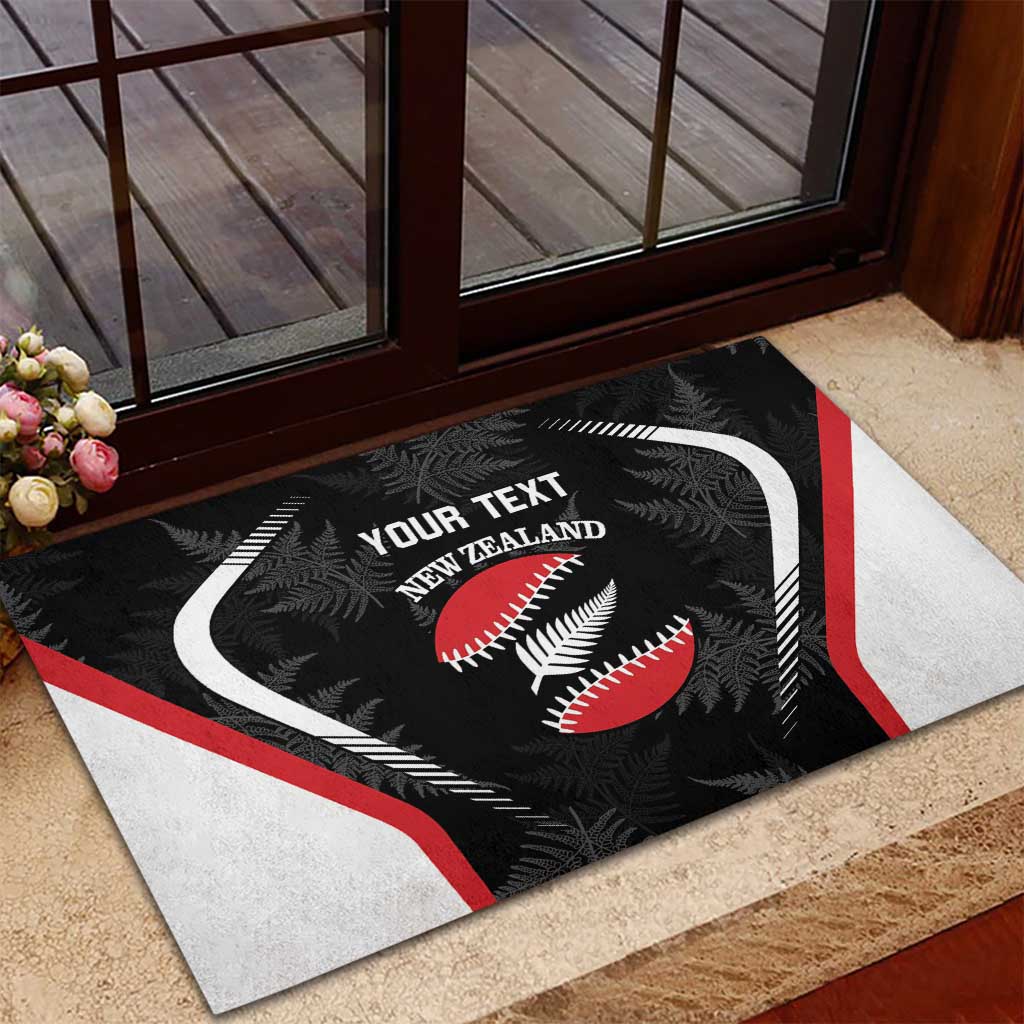 Custom New Zealand Silver Fern Softball Rubber Doormat Go Aotearoa