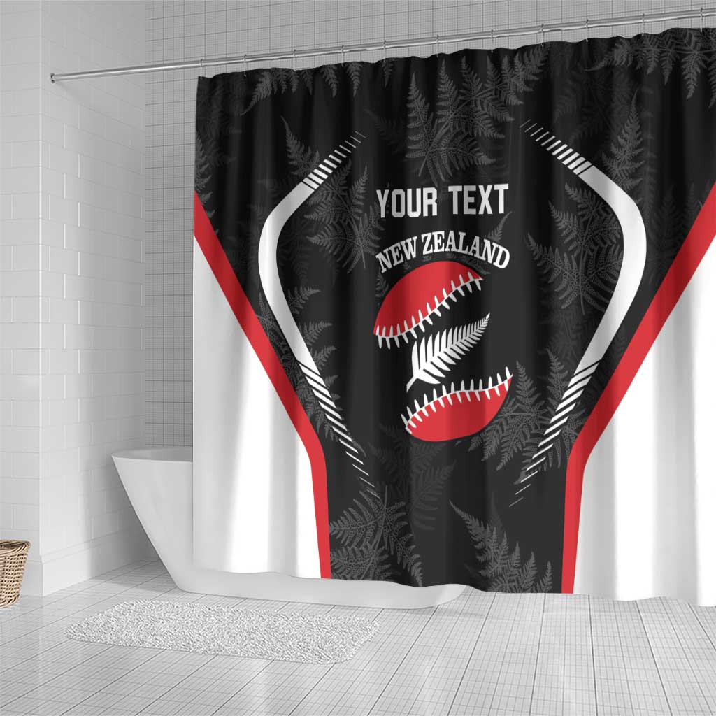 Custom New Zealand Silver Fern Softball Shower Curtain Go Aotearoa