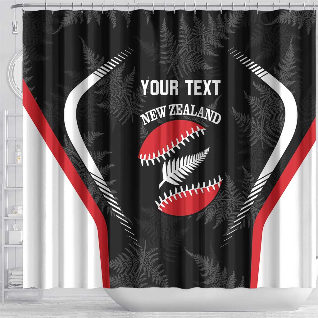 Custom New Zealand Silver Fern Softball Shower Curtain Go Aotearoa